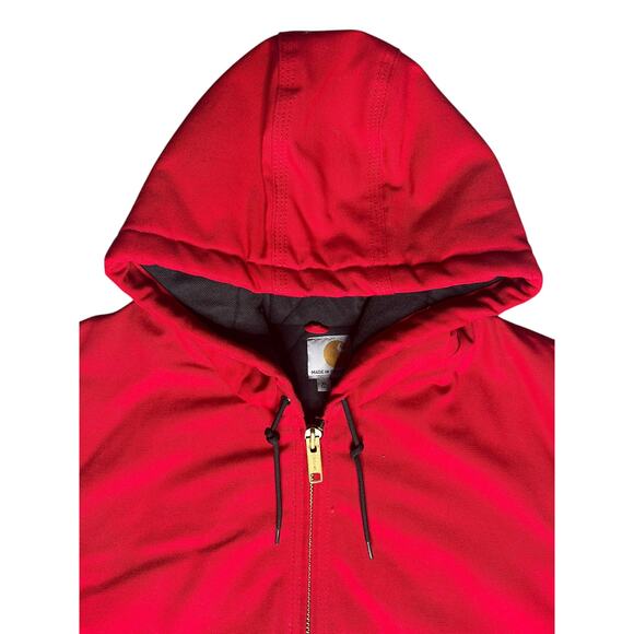Vintage Carhartt Red Duck Canvas Hooded Jacket Coat - Picture 5 of 6